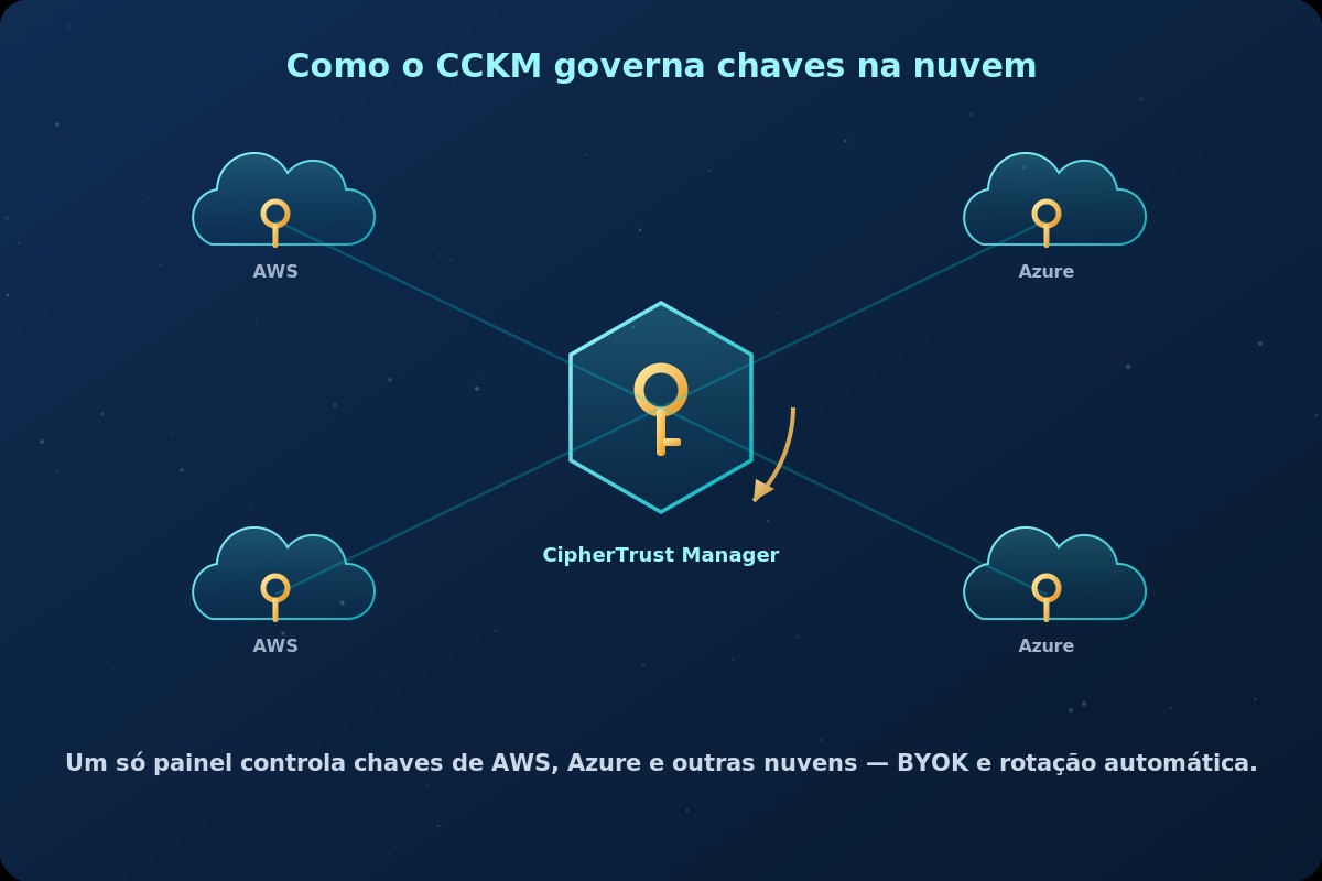 Como o CCKM governa chaves na nuvem